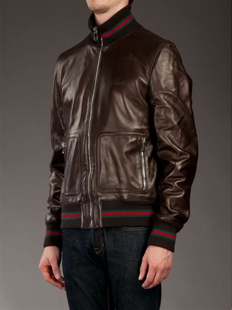 cheap gucci leather jacket|gucci brown leather jacket.